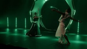 Theatrical circus performance showcasing a cinematic magic spell effect.