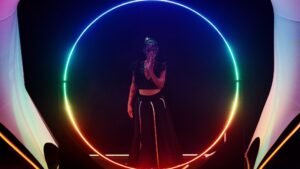 Visual theater scene using light as a metaphor for the human ego.