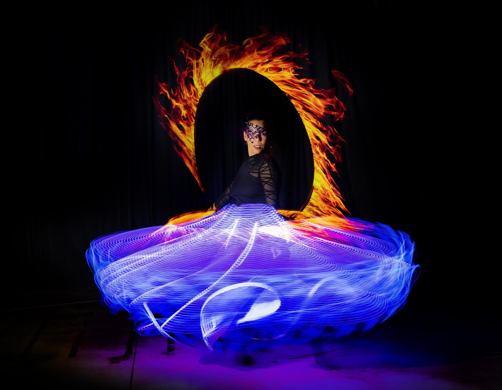 LED skirt dancer in French LED performance show "Astrea"